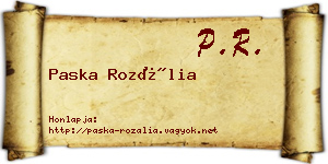 Paska Rozália névjegykártya